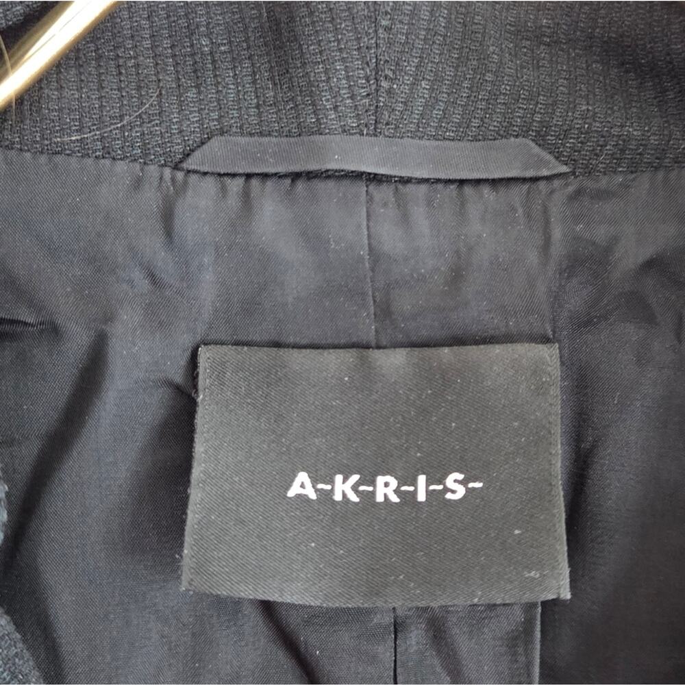 Akris Black Wool Blazer Jacket Size 8 - Picture 4 of 9